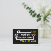 Electric Bulb Circuit Bubble Speech Visitenkarte (Stehend Vorderseite)