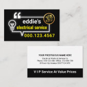 Electric Bulb Circuit Bubble Speech Visitenkarte (Vorne/Hinten)