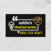 Electric Bulb Circuit Bubble Speech Visitenkarte (Vorderseite)