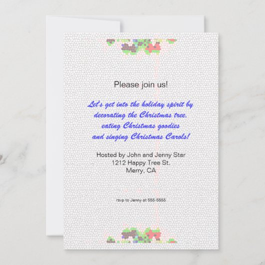 Electric Christmas Tree - Tree Trimming Party Einladung (Rückseite)