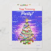 Electric Christmas Tree - Tree Trimming Party Einladung (Vorne/Hinten)