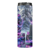 Electric Chrome Semi Truck Blitzschlag Thermosbecher (Rückseite)