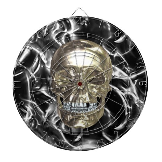 Electric Chrome Skull Dart Board Dartscheibe (vorne)