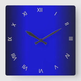 Electric Cobalt Blue Roman Numerals Wall Clock Quadratische Wanduhr