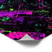 Electric Cyberpunk Texture: Seamless Neon Signal Poster (Ecke)