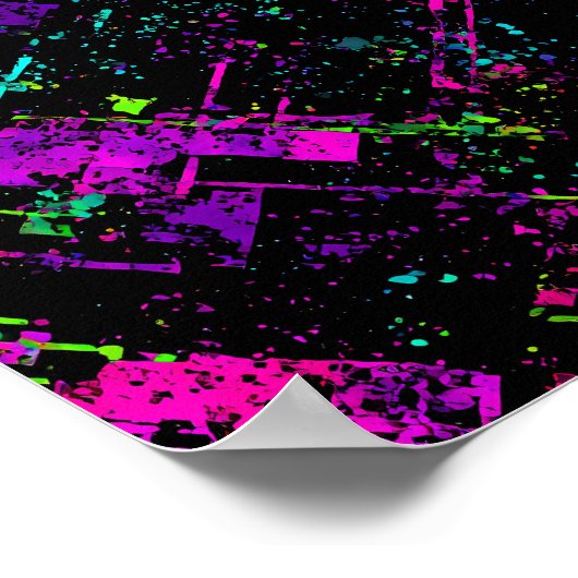 Electric Cyberpunk Texture: Seamless Neon Signal Poster (Ecke)