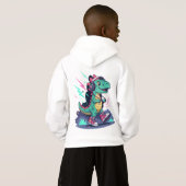 Electric Dino Kids T-Shirt Design Neon Pop Hoodie (Schwarz voll)