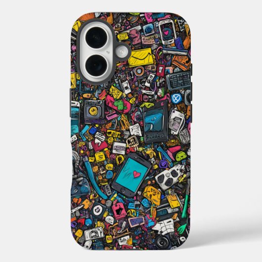Electric Doodle Dump Urban Street Art Phone Case (Rückseite)