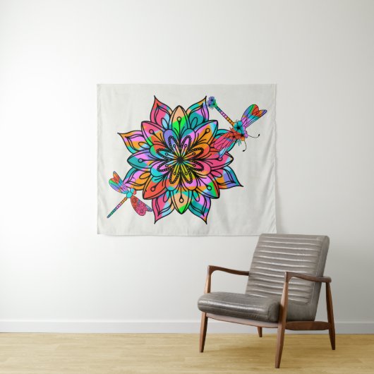 Electric Dragonfly Wandteppich (Beispiel (Horizontal))