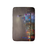 Electric Dreams - Futuristic Shanghai Skyline, A C Badematte (Vorderseite Vertikal)