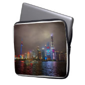 Electric Dreams - Futuristic Shanghai Skyline, A C Laptopschutzhülle (Vorderseite Links)