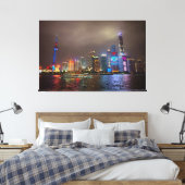 Electric Dreams - Futuristic Shanghai Skyline, A C Leinwanddruck (Insitu (Schlafzimmer))