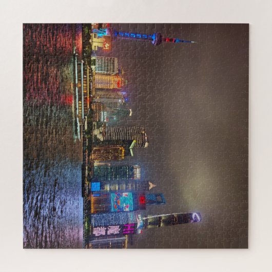 Electric Dreams - Futuristic Shanghai Skyline, A C Puzzle (Horizontal)