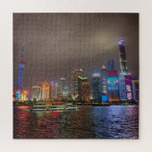 Electric Dreams - Futuristic Shanghai Skyline, A C Puzzle (Vertikal)