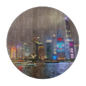 Electric Dreams - Futuristic Shanghai Skyline, A C Schneidebrett (Vorderseite)