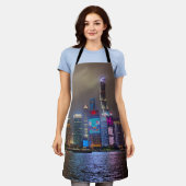 Electric Dreams - Futuristic Shanghai Skyline, A C Schürze (Getragen)