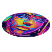 Electric Dreamscape Psychedelic Portrait Schneidebrett (Ecke)