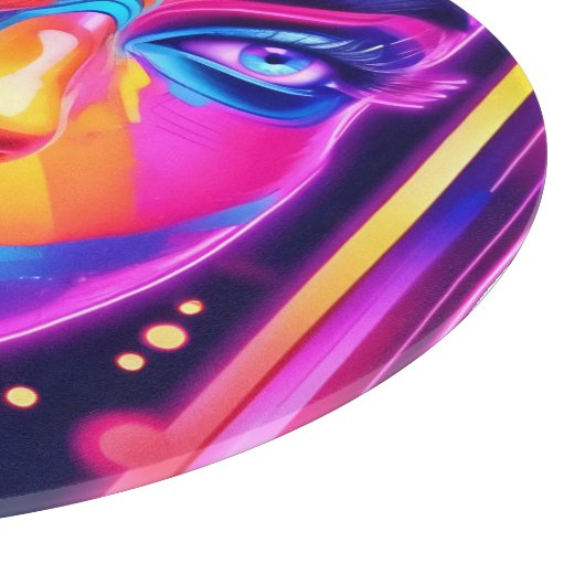 Electric Dreamscape Psychedelic Portrait Schneidebrett (Ecke)