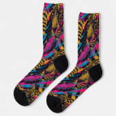 Electric Dschungel - Fierce Psychedelic Tiger Socken (Linkes Detail)