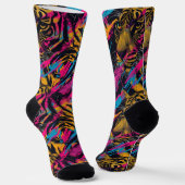 Electric Dschungel - Fierce Psychedelic Tiger Socken (Gewinkelt)