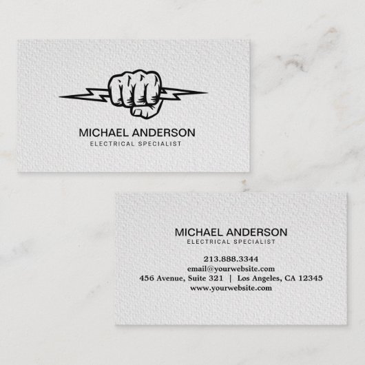 Electric Electrical Electrician Professional  Visitenkarte (Vorne/Hinten)