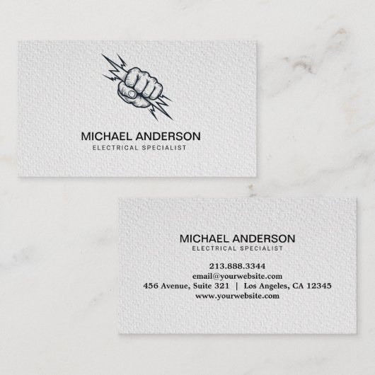 Electric Electrical Electrician Professional  Visitenkarte (Vorne/Hinten)