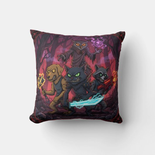 Electric Fantasy Animal Warrior Art Kissen (Vorderseite)