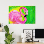 Electric Flamingo Poster (Heimbüro)