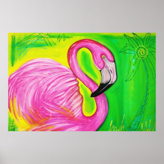 Electric Flamingo Poster (Vorne)