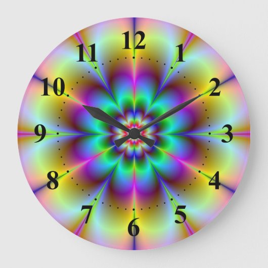 Electric Flower Wall Clock Große Wanduhr (Vorderseite)