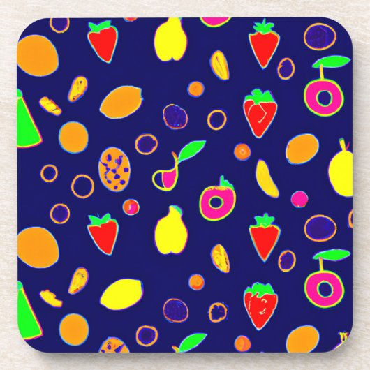 Electric Fruit Fiesta Design Getränkeuntersetzer (Vorderseite)