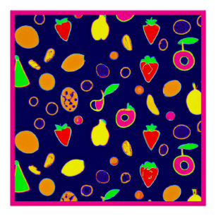 Electric Fruit Fiesta Design Poster