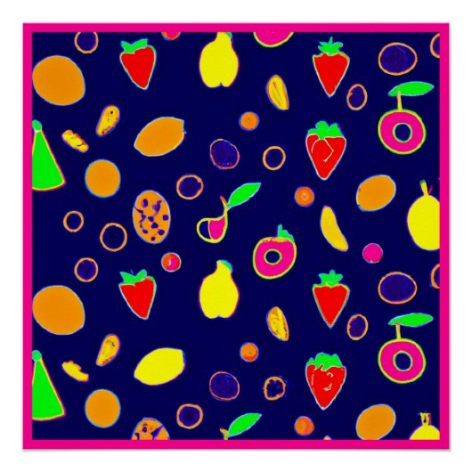 Electric Fruit Fiesta Design Poster (Vorderseite)