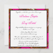 Electric Fuscia Paisley Wedding Einladung (Rückseite)