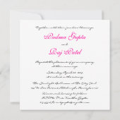 Electric Fuscia Paisley Wedding Einladung (Rückseite)