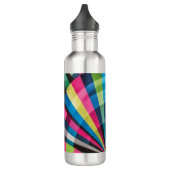 Electric Geometry Radio Waves & Sunrays Art Deco Edelstahlflasche (Links)