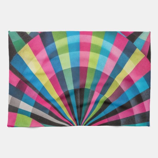 Electric Geometry Radio Waves & Sunrays Art Deco Geschirrtuch (Horizontal)