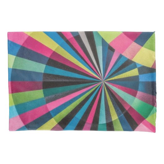 Electric Geometry Radio Waves & Sunrays Art Deco Kissenbezug (Vorderseite)