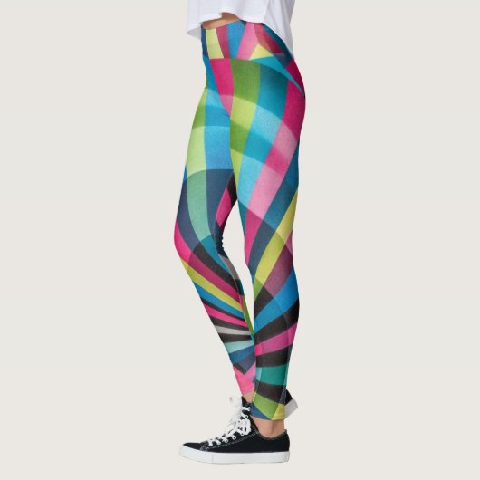 Electric Geometry Radio Waves & Sunrays Art Deco Leggings (Links)