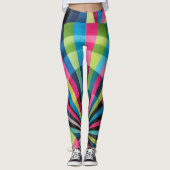 Electric Geometry Radio Waves & Sunrays Art Deco Leggings (Vorderseite)