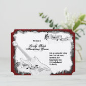 Electric Gitarre Black Red White Music Wedding Einladung (Stehend Vorderseite)