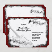 Electric Gitarre Black Red White Music Wedding Einladung (Vorne/Hinten)