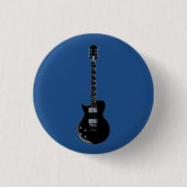 Electric Gitarre Blue Black Pop Art Button (Vorderseite)