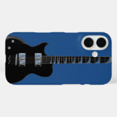 Electric Gitarre Blue Black Pop Art Case-Mate iPhone Hülle (Rückseite (Horizontal))