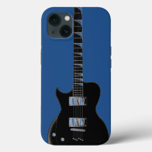 Electric Gitarre Blue Black Pop Art iPhone 13 Hülle