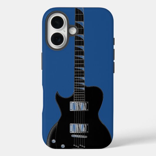 Electric Gitarre Blue Black Pop Art Case-Mate iPhone Hülle (Rückseite)