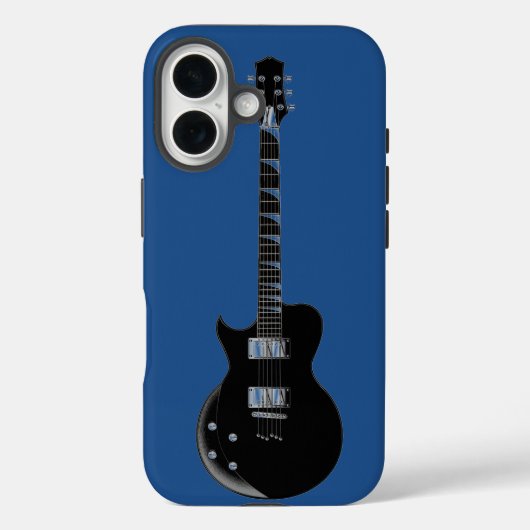 Electric Gitarre Blue Black Pop Art Case-Mate iPhone Hülle (Rückseite)
