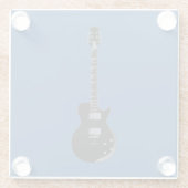 Electric Gitarre Blue Black Pop Art Glasuntersetzer (Rückseite)