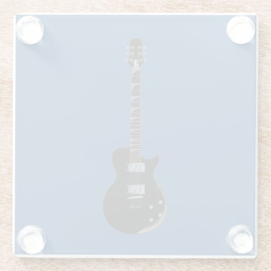 Electric Gitarre Blue Black Pop Art Glasuntersetzer (Rückseite)
