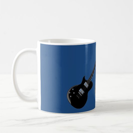 Electric Gitarre Blue Black Pop Art Kaffeetasse (Links)